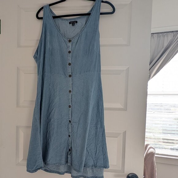 Sleeveless Tencel Button Down Dress - Picture 1 of 4